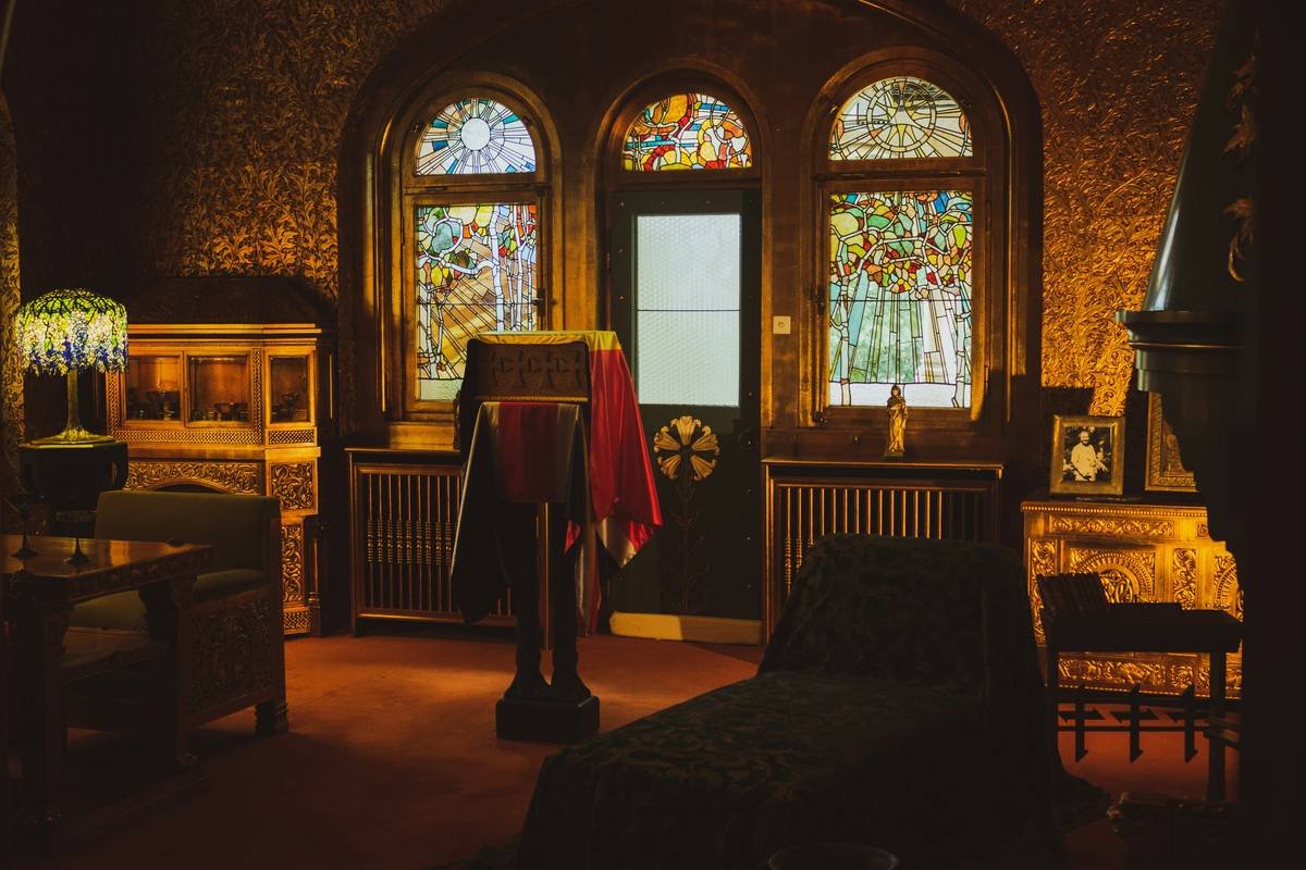 Luxurious interior of a historic home blending classic and contemporary elements