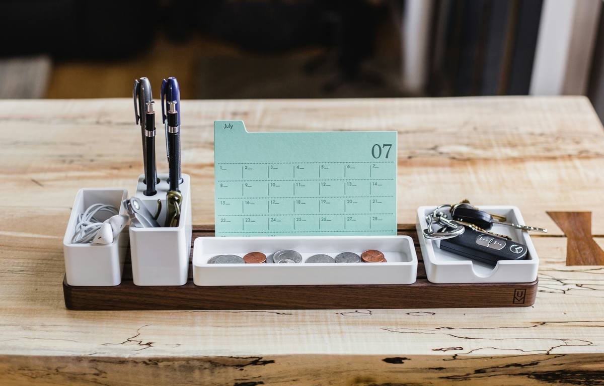 Gather cuts clutter, adapting to your workspace and workflow to make sure the tools you need are always within reach. https://www.kickstarter.com/projects/ugmonk/gather-the-minimal-modular-organizer-that-cuts-clu